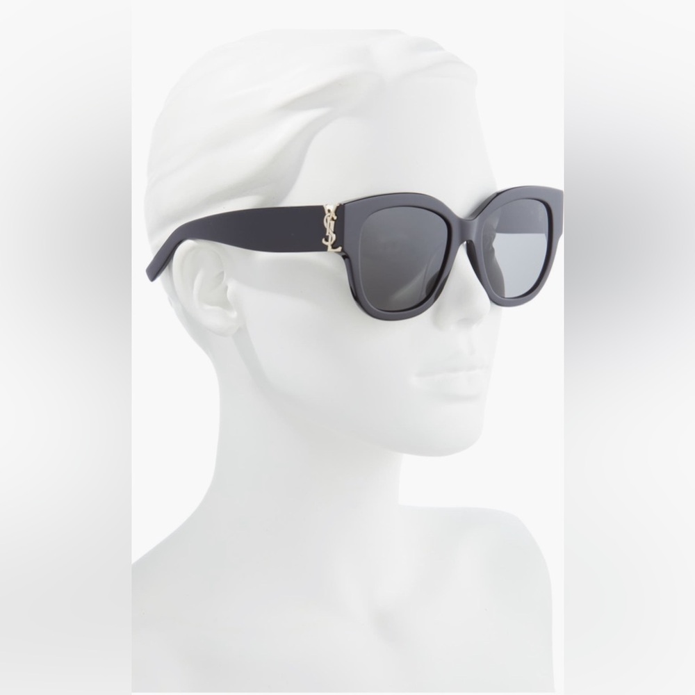 SAINT LAURENT 56mm Cat Eye Sunglasses, BRAND NEW, Black, $580 - Picture 3 of 10